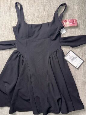 NWT Emerald Sundae Black Cold Shoulder Fit & Flare Dress
